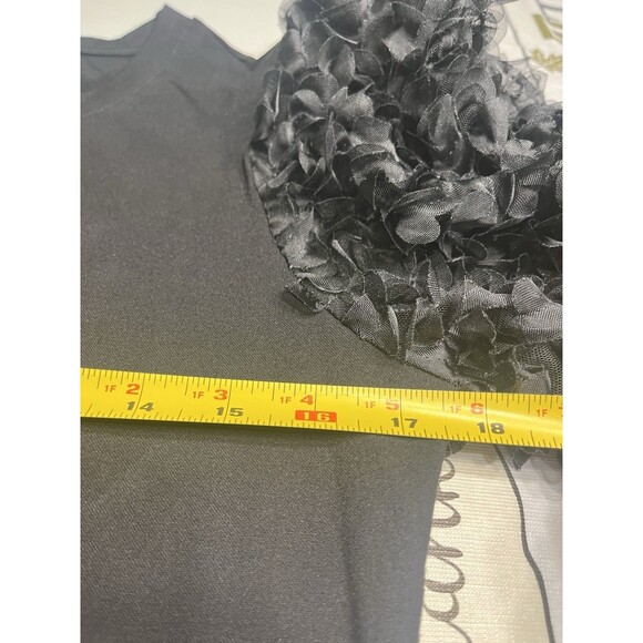 Anthropologie Flat Black Ruffle Puff Sleeve Pullover Shirt Top Women’s Sz S - Picture 8 of 12